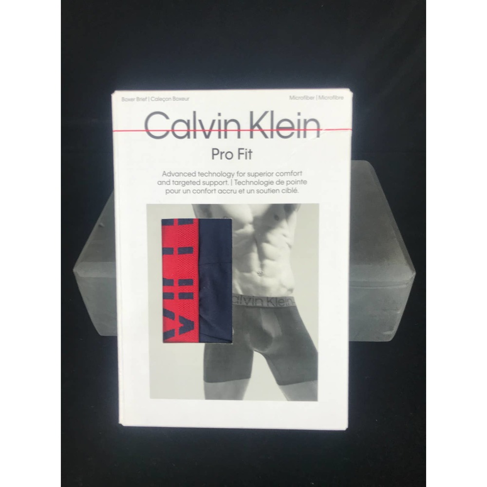 Men's Pro Fit  micro fiber blue boxer briefs Calvin Klein L New - Picture 2 of 8
